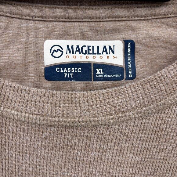 Magellan Thermal Shirt Size XL Brown Long Sleeve Waffle Knit Rugged Warm Grandpa - Picture 9 of 14